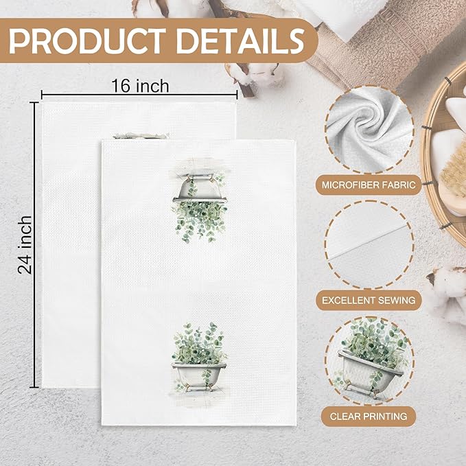 Sage Green Eucalyptus Hand Towels
