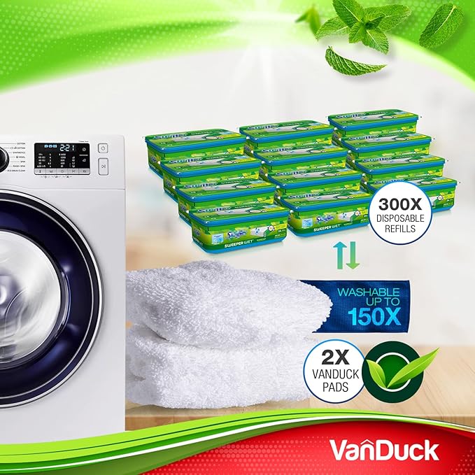 VanDuck Reusable 100% Cotton Mop Pads Compatible