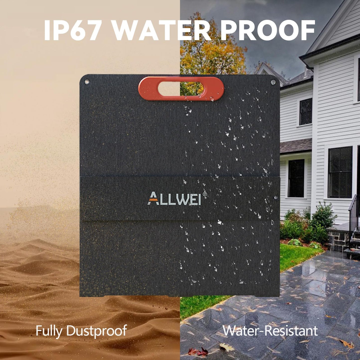 ALLWEI 100W Portable Solar Panel for 300/500 Power Station Solar Generator, 18V Solar Battery Charger with Adjustable Kickstand, Waterproof IP68 for RV Camping Trip Outdoor