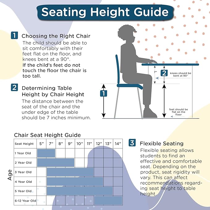 Children’s Factory MyPosture Plus 8" Chair, 2 Pack, Stackable Ergonomic Seating