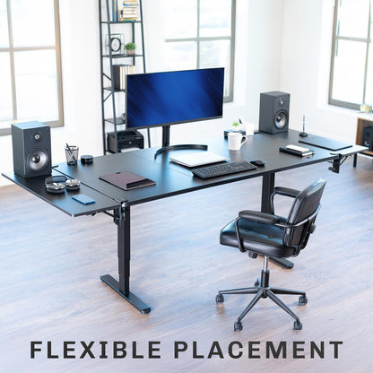 VIVO Clamp-on 6 x 9 inch (11 Including Clamps) Desk Extender, Wrist Support, Armrest Tray, Table Mount for Sit Stand Desks, Black, DESK-EXT09