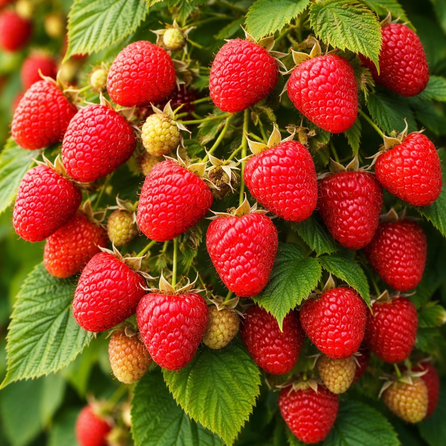Joan J Raspberry Plants – Thornless Red Raspberry with Large Sweet Berries – Everbearing Fruit Plants for Home Gardens (3 Plants)