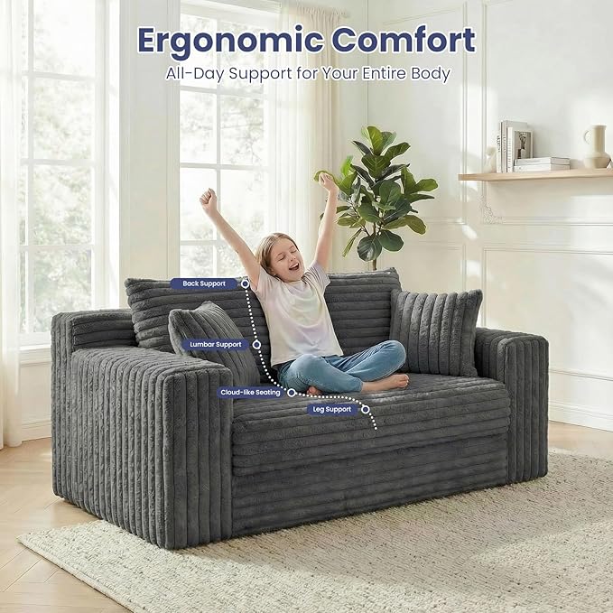 3-in-1 Convertible Sofa Bed: Boneless Loveseat Sleeper & Folding Couch Bed