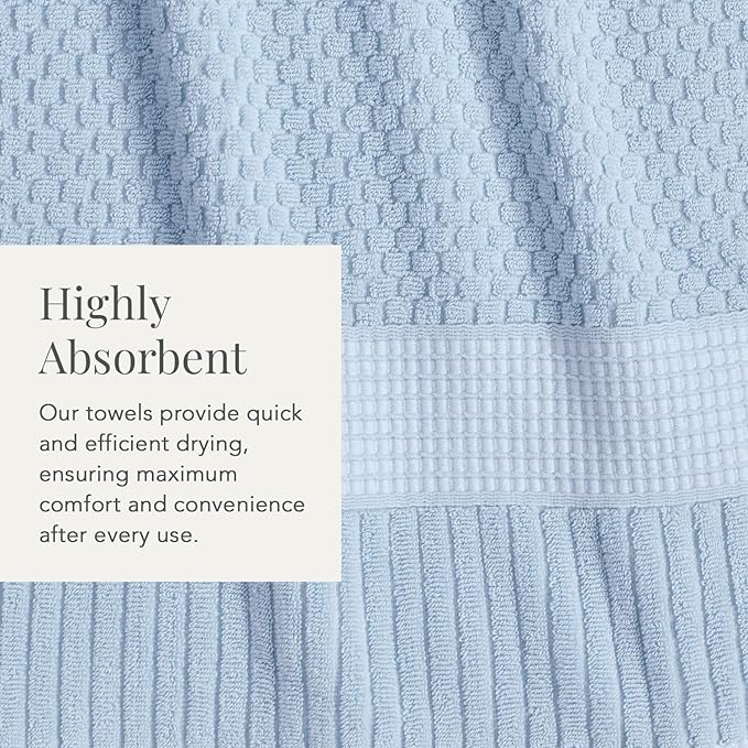 NY Loft 100% Cotton Hand Towel 6 Pack | Super Soft & Absorbent Quick-Dry Hand