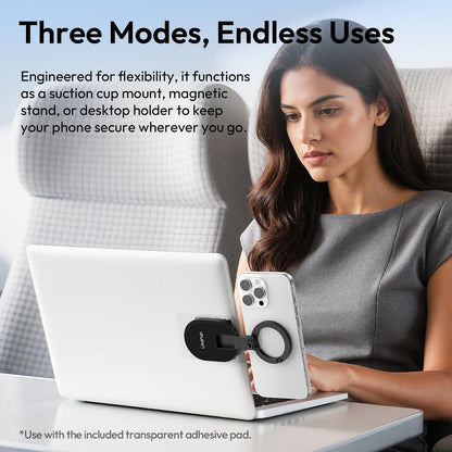 ULANZI MA39 3-in-1 Suction Magnetic Phone Holder for MagSafe, 360° Rotatable Phone Tripod Mount with Carabiner Clip, Compatible with for iPhone 17-12, Ideal for Car Dashboard, Gym, Kitchen, Office