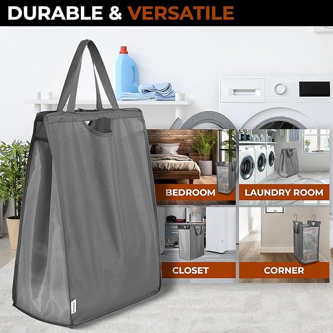 ALCOVA Hanging Laundry Hamper, Space-Saving Mesh Hanging Laundry Bag