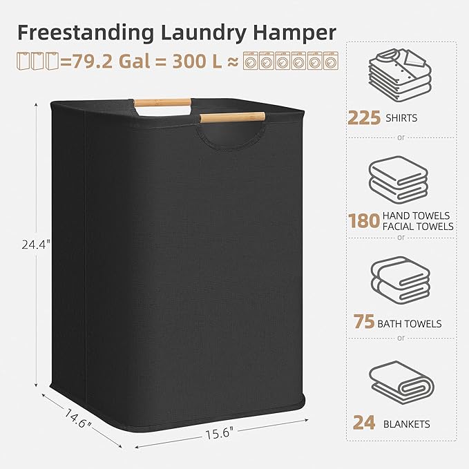 STORAGE MANIAC 3-Pack Large Laundry Hamper, 100L Collapsible Laundry Basket
