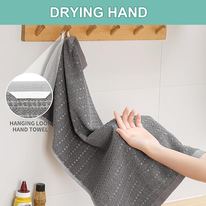SALAS Kitchen Dish Towels, Bulk Cotton Kitchen Hand Towels, 390 GMS Plaid Dish