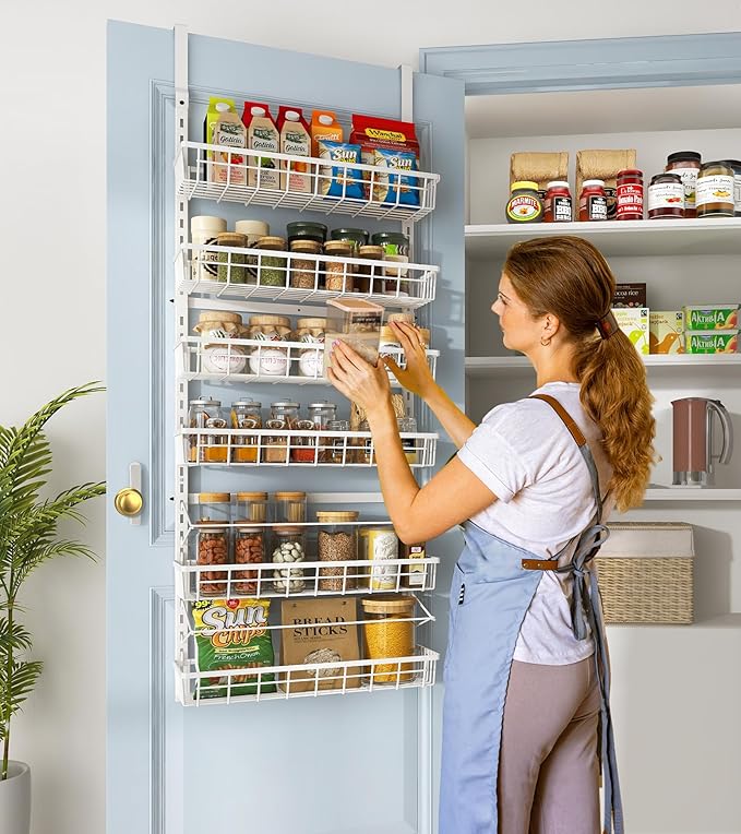 Over The Door Pantry Organizer, Wall Mount Spice Rack, Pantry Hanging Storage