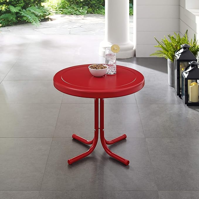 Crosley Furniture Griffith Weather Resistant Retro Metal Outdoor Side Table