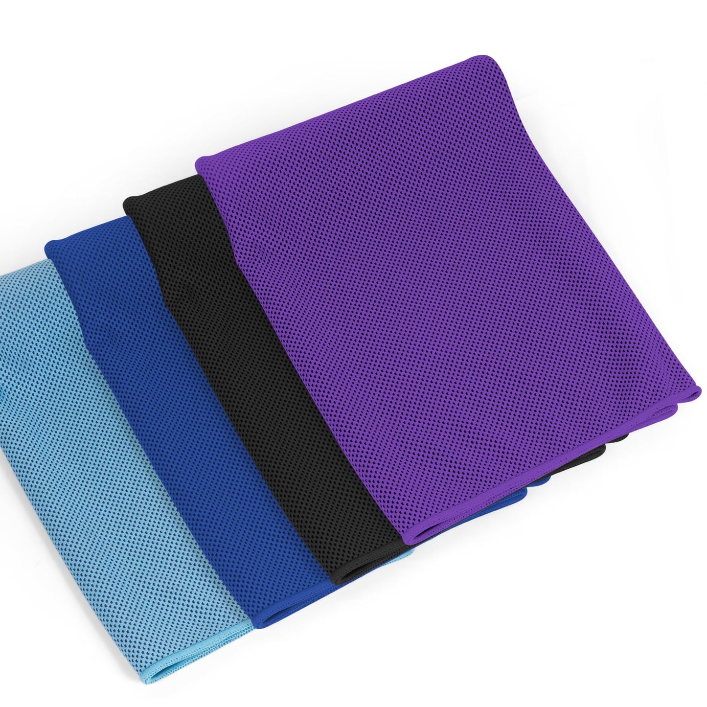 NUOYEE 4 Pack Cooling Towels Wrap for Neck Face,Ice Cold Towel Rags Quick Dry for Gym Fitness Yoga Tennis Cycling Running Hiking Workout Sweat(Multicolor-02)