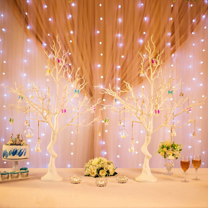 Sziqiqi Ornament Display Tree White Artificial Trees 3.4FT Tall Fake Decorative Manzanita Tree for Table Centerpiece Wedding Party Birthday Garden Christmas Decorations