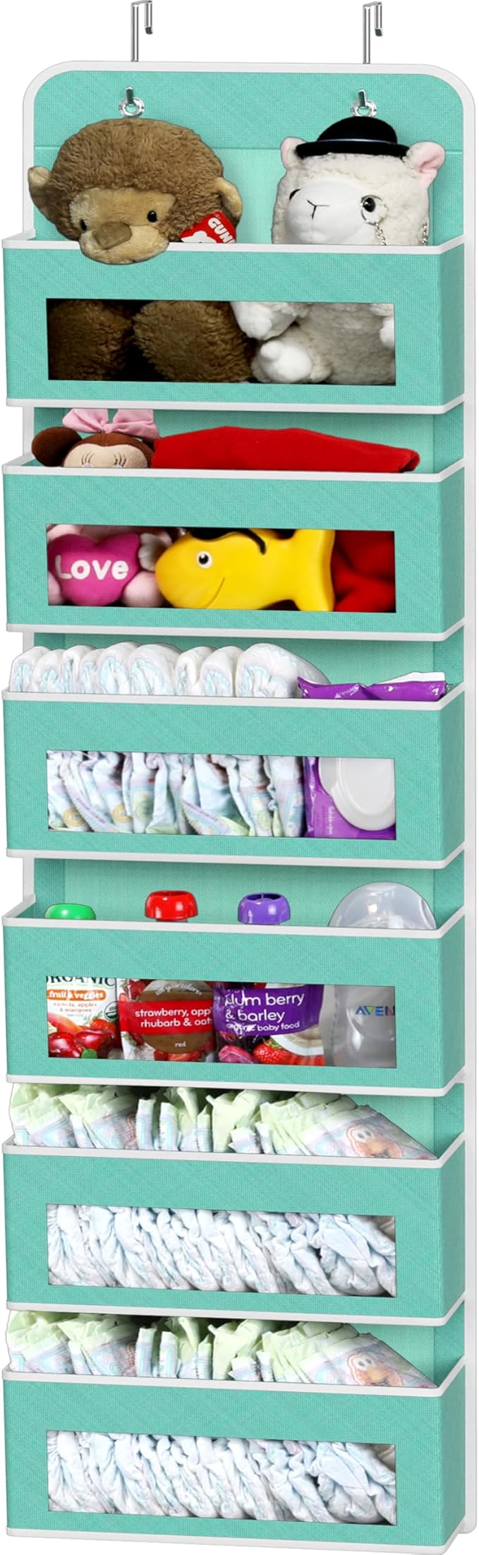 Simple Houseware 6 Clear Window Pocket Over Closet Door Storage Hanging