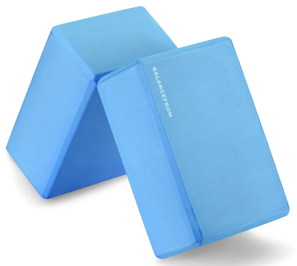 Fitvids Set of 2 High Density Yoga Blocks, 9"x6"x4" Each, Pair, Multiple Colors