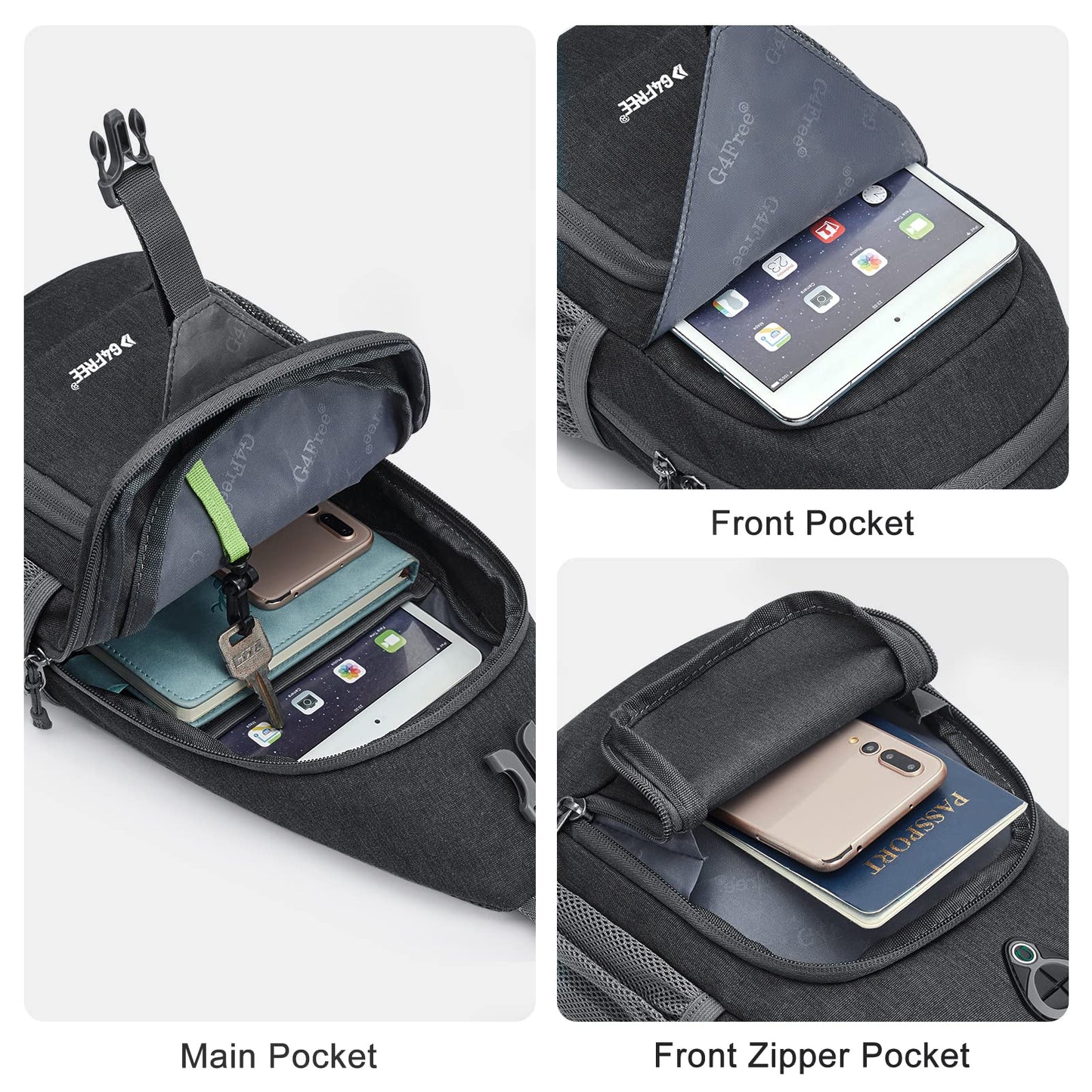 G4Free RFID Sling Bag Crossbody Backpack Chest Shoulder Bag Casual Gym Daypack Men Women Outdoor Cycling Travel Hiking