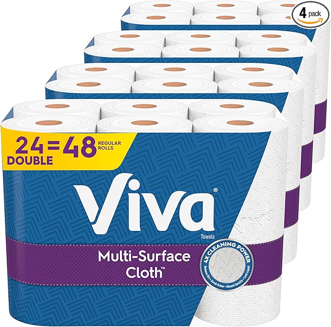 Viva Multi-Surface Cloth Paper Towels, 24 Double Rolls, 110 Sheets Per Roll