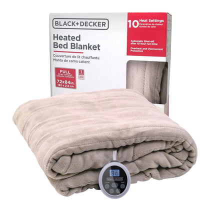 BLACK+DECKER Heated Blanket Electric Throw, Fleece Electric Blanket, Heating Blanket with 4 Heating Levels, 3H Timer, Auto Shutoff, Fast Heating (50x60 inches, Maroon)