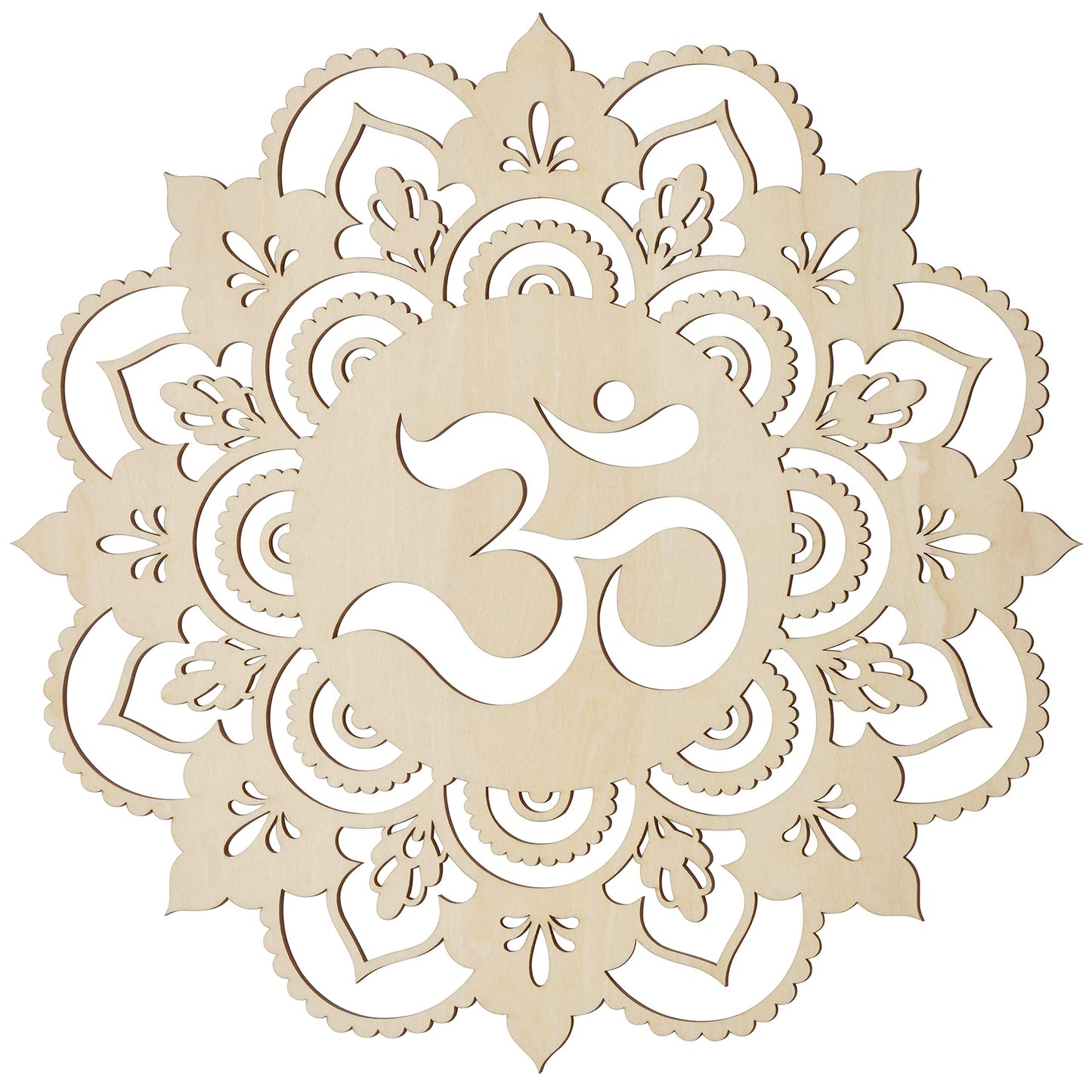 Fourth Level MFG 12" Sacred Om, Sacred Geometry Wood Wall Art, Sacred Sound Symbol, Mandala, Zen Home Decoration for Yoga and Meditation, Good Chakra Energy Spiritual Altar Decor