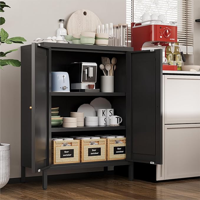 YAUWOH Small Metal Cabinet, Bathroom Storage Cabinet
