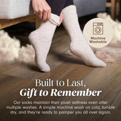Unboxme Happy Birthday Gifts for Women - Ultra-Luxe Cloud Socks, Cozy Birthday Gift for Her - Super Soft Fuzzy Sleep Socks for Women & Men
