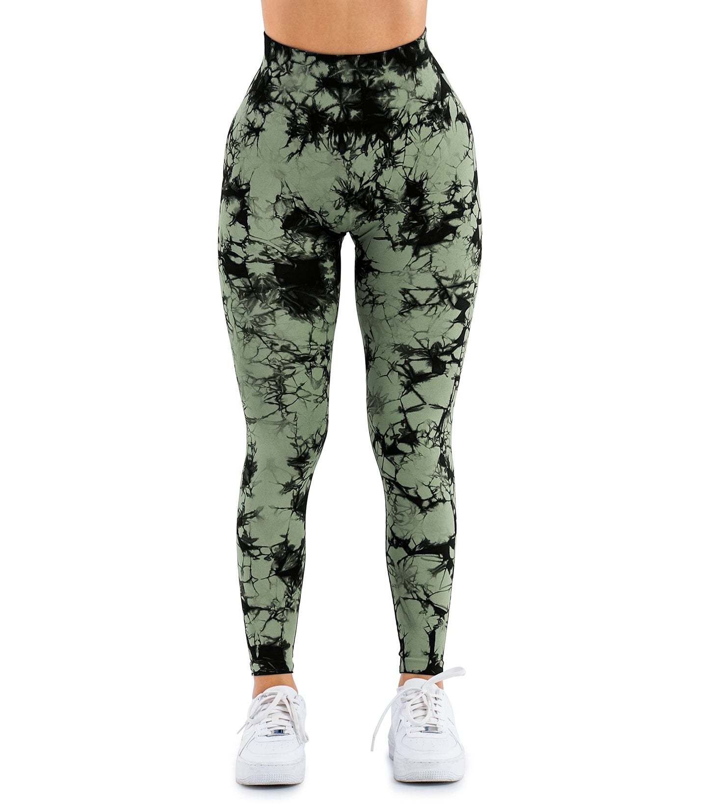 A AGROSTE Women Seamless Workout Leggings with Pockets Scrunch Butt Lifting Gym Leggings High Waisted Yoga Pants