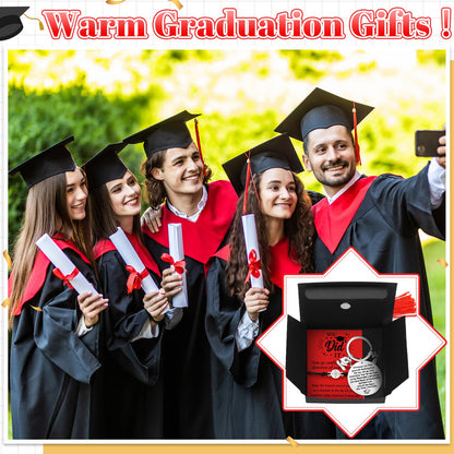Ecation 24 Sets 2026 Graduation Gifts Unisex Bracelets Comes in Cap Shaped Box with Quote Card Keychain for Class of 2026(Retro Style)