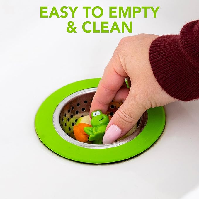 Joie Ribbit Kitchen Sink Strainer Basket, Fits All Standard Sinks, Stainless