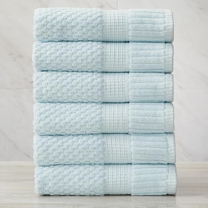 NY Loft 100% Cotton Hand Towel 6 Pack Hand Towel Set | Super Soft & Absorbent