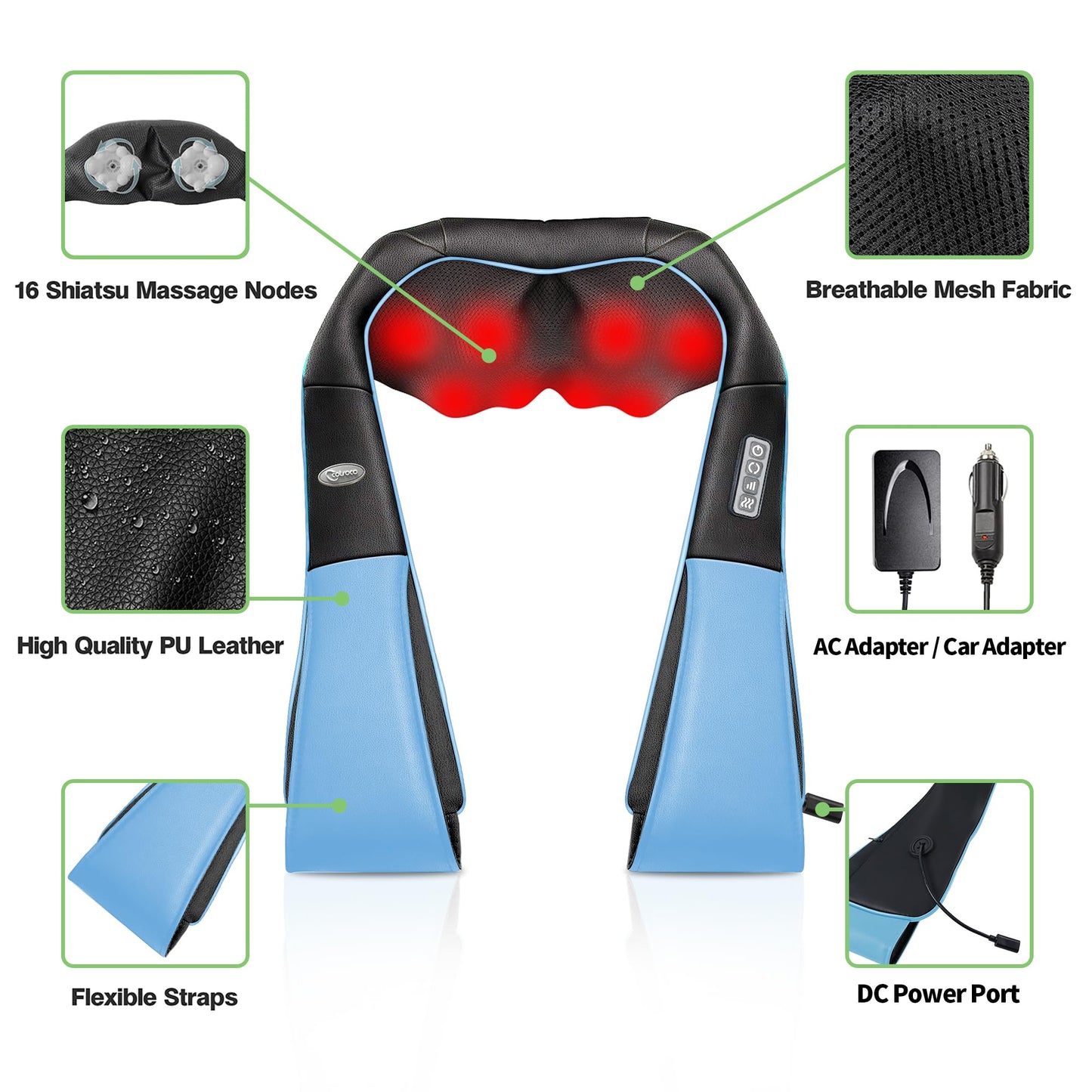 cotsoco Neck Massager,Shiatsu Shoulder and Back Massager with Heat, Electric Deep Tissue Massage Pillow for Body Muscle Pain Relief,Best Gifts Mom Dad Women Men,Home, Office Car Use
