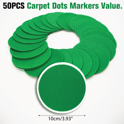 50 PCS Green Velcro Carpet Dot Marker 4 Inch Floor Circles Sit Spot, Reusable Strong Grip Dots for Preschool Kindergarten Elementary Teachers Education Supplies Classroom Essential Must Have Gym Yoga