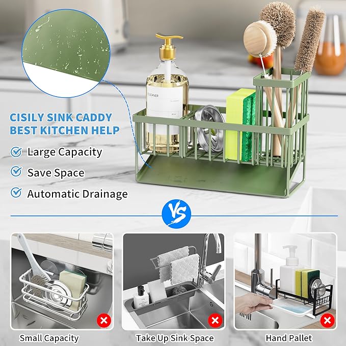 Cisily Kitchen Sink Caddy, Sponge Holder