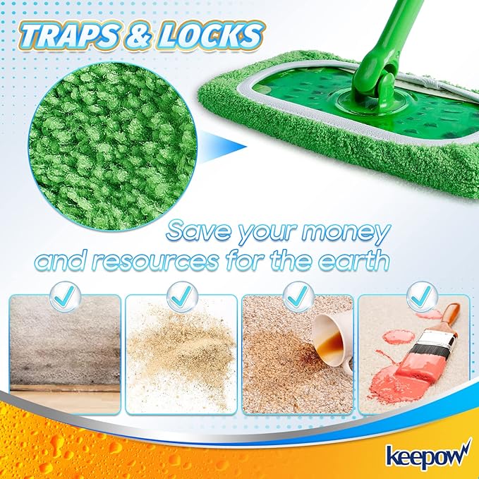 KEEPOW Reusable Mop Pads Compatible