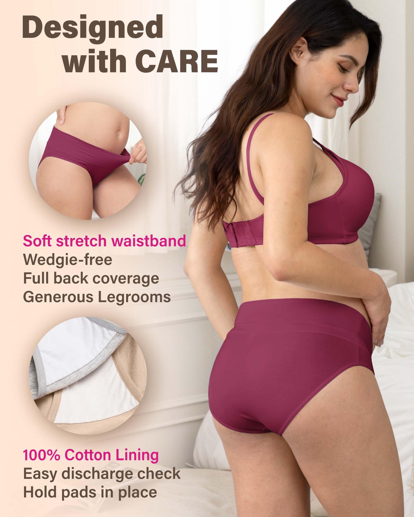 Intimate Portal Maternity Knickers Pregnancy Underwear After Birth Foldable Under Bump Pants 6-Pk Epitome L