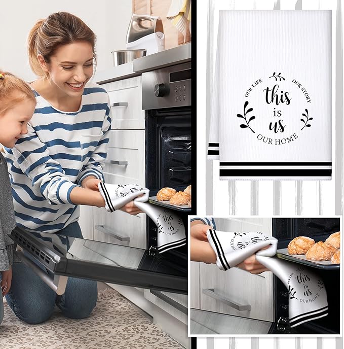 Geyoga 6 Pcs Spring Floral Kitchen Towels Flamingo Dish Hand Towels Sunflower