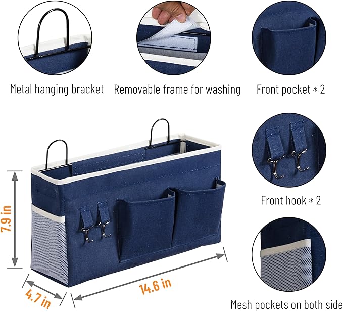2pcs Large Wall Hanging Storage Bag, Door Closet Linen Fabric Pockets Organizer