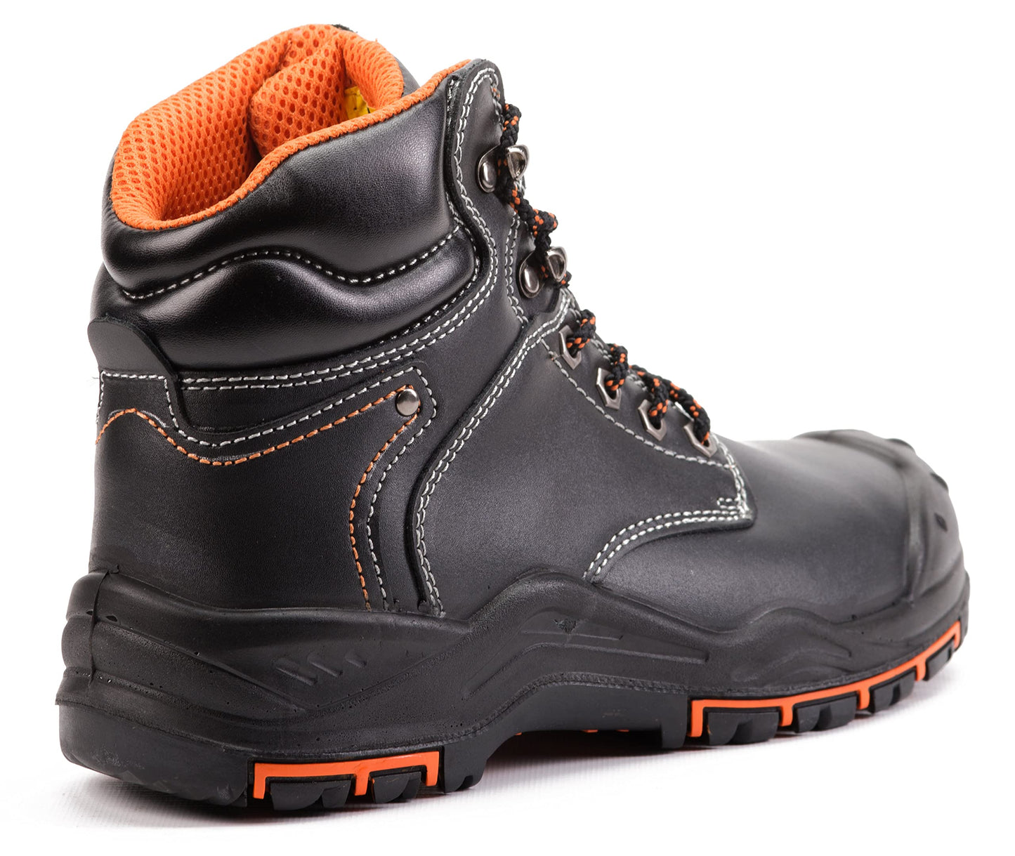 Black Hammer Mens Leather Safety Boots S3 SRC HRO Steel Toe Cap Work Shoes Ankle Hiking 9972 (11 UK)