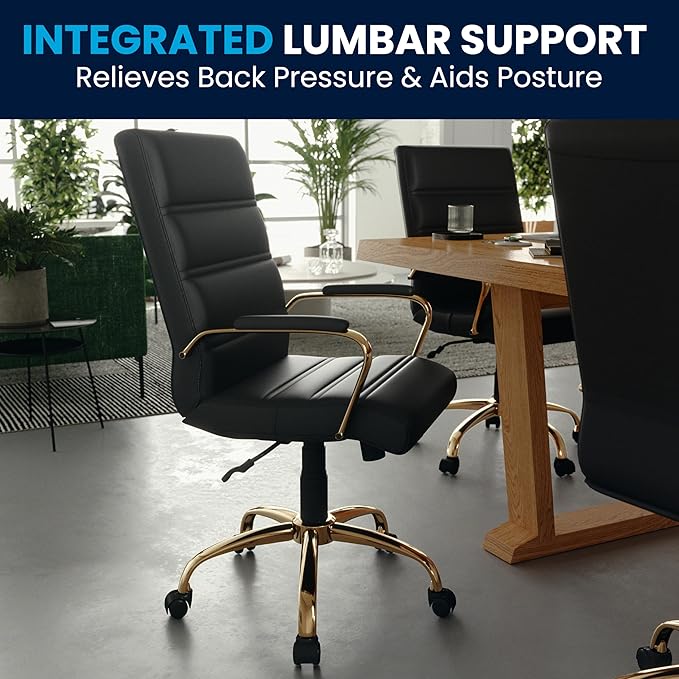 Flash Furniture Whitney Mid-Back Swivel LeatherSoft Desk Chair