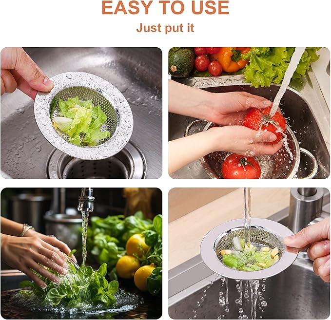 2pcs Kitchen Sink Strainer Stainless Steel, Kitchen Sink Drain Strainer