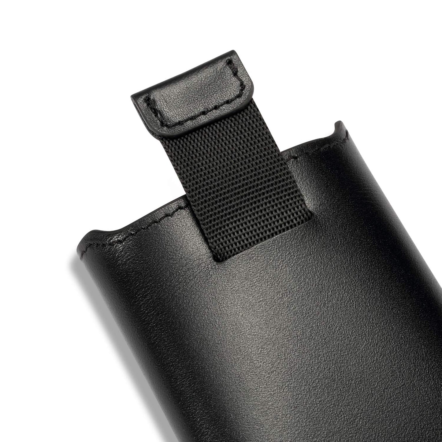 HISCOW Business Card Holder with Flap for Dispensing Cards - Italian Calfskin (Black)
