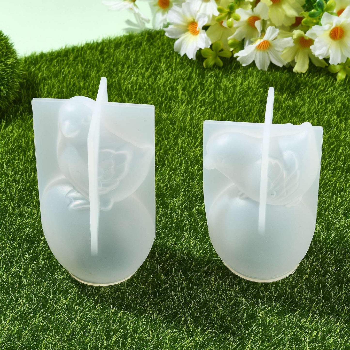 Gythara 2 pcs 2 Styles 3D Chicken with Egg Theme Silicone Candle Molds Lovely Animal Cartoon Molds for DIY Party Epoxy Resin Plaster Casting Soap Candle Craft Making Decor