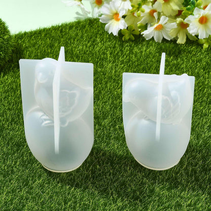 Gythara 2 pcs 2 Styles 3D Chicken with Egg Theme Silicone Candle Molds Lovely Animal Cartoon Molds for DIY Party Epoxy Resin Plaster Casting Soap Candle Craft Making Decor