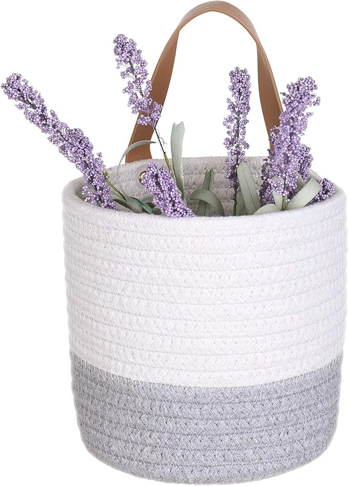 2pack Small Hanging Basket-Cotton Rope Wall Basket