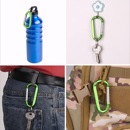 CampTek 6PCS Carabiner Caribeaner Clip,3" Large Aluminum D Ring Shape Carabeaner Keychain Hook