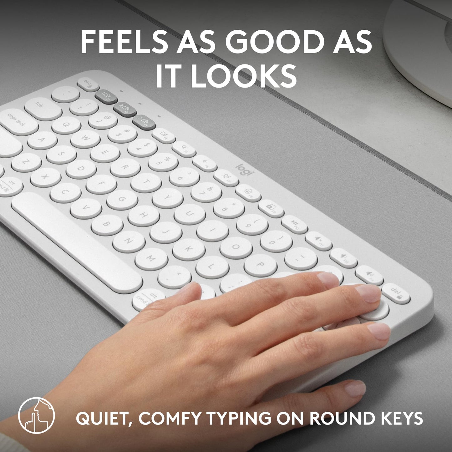 Logitech Pebble Keys 2 K380s, Multi-Device Bluetooth Wireless Keyboard with Customizable Shortcuts, Slim and Portable, Easy-Switch for Windows, macOS, iPadOS, Android, Chrome OS - Tonal Graphite