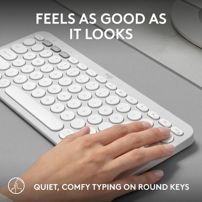 Logitech Pebble Keys 2 K380s, Multi-Device Bluetooth Wireless Keyboard with Customizable Shortcuts, Slim and Portable, Easy-Switch for Windows, macOS, iPadOS, Android, Chrome OS - Tonal Graphite