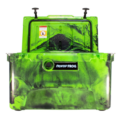 Frosted Frog Original Green and Black Camo 45 Quart Ice Chest Heavy Duty High Performance Roto-Molded Commercial Grade Insulated Cooler