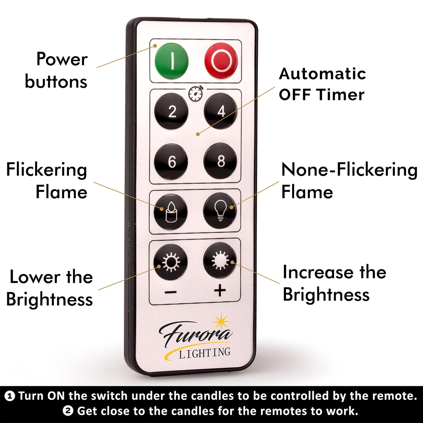 FURORA LIGHTING Gold Glitter Flameless Candles - Real Wax, Adjustable Brightness, Remote & Timer - 4 Pillars (3x4, 3x6) and 4 Votives, 8-Pack, Battery Operated