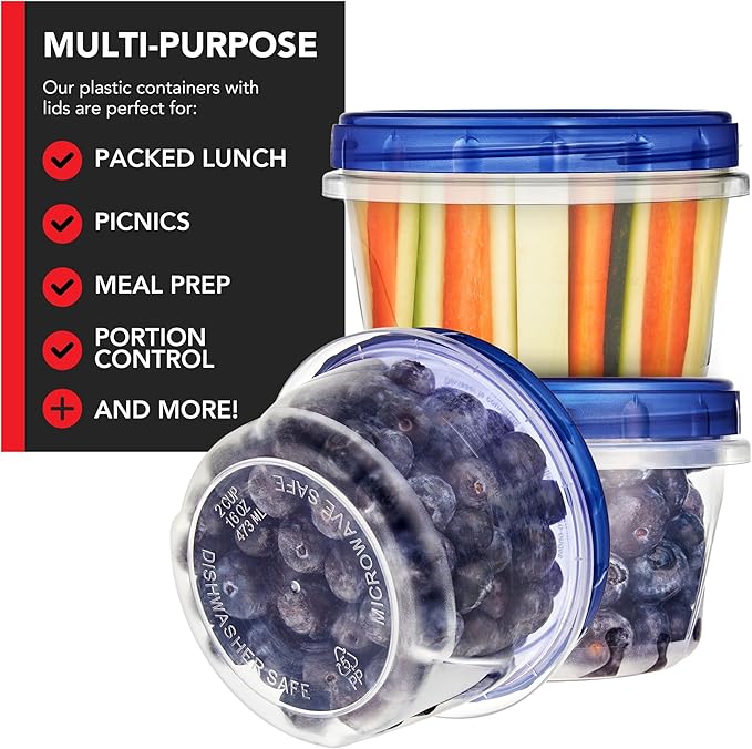 Stock Your Home 16oz Plastic Containers