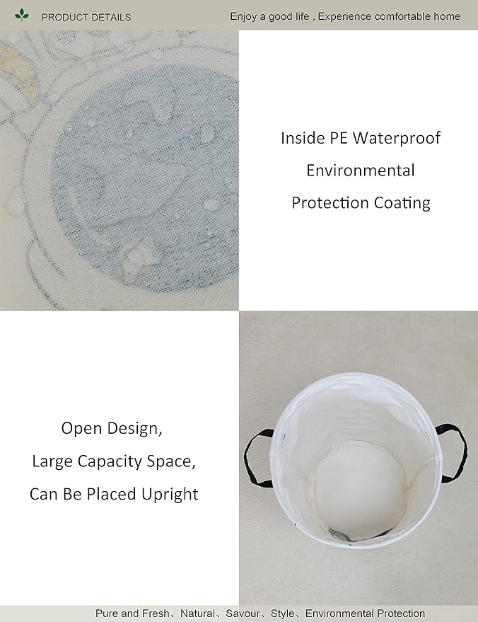 Round Fabric Storage Bin, Decorative Basket, Organizer Basket