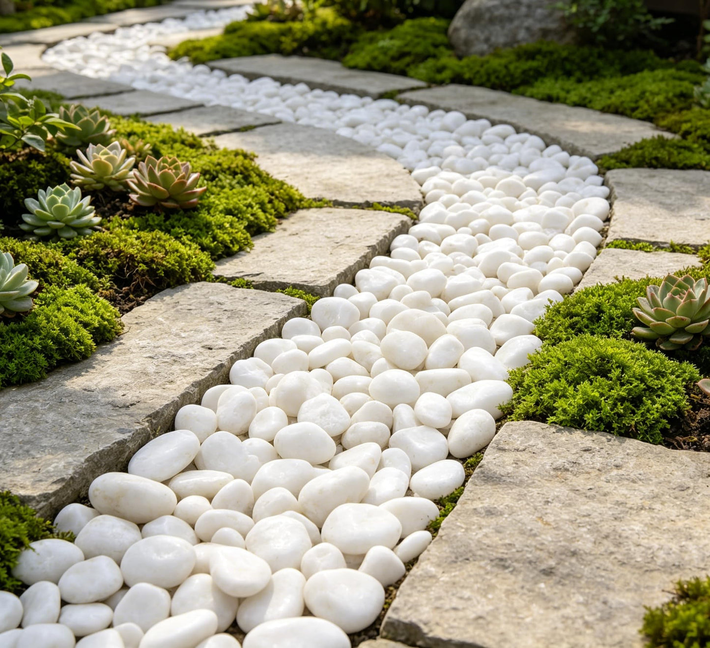 5 lbs White River Rocks, Polished Pebbles for Indoor Plants, 1-2 inch Decorative White Stones for Plants Vase Aquarium Fish Tank and Outdoor Garden Landscaping Rocks